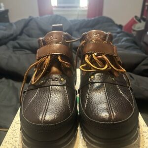 Polo by Ralph Lauren Men's Rich Brown Leather Boots